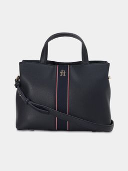 Tommy Hilfiger - Logo Blue Pu Handbag with Detachable Strap