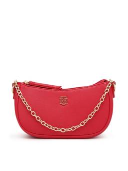 Tommy Hilfiger - Solid Red Pu Shoulder Bag