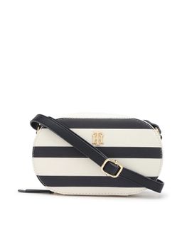 Tommy Hilfiger - Striped White Pu Sling Bag