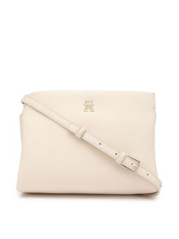 Tommy Hilfiger - Solid Beige Polyester Sling Bag