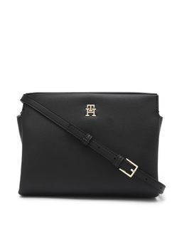 Tommy Hilfiger - Solid Black Polyester Sling Bag