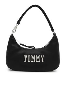 Tommy Hilfiger - Logo Black Pu Shoulder Bag