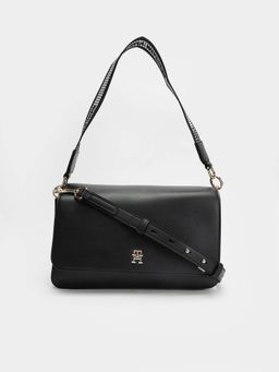 Tommy Hilfiger - Solid Black Pu Sling Bag