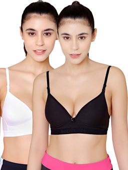 Bodycare - Seamless Wire Free Padded Sports Bra-Pack Of 2 - Multi-Color