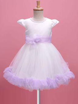 Mark & Mia - Knee Length Dress With Floral Applique And Pearl Detailing - Lavender