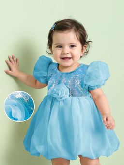 Mark & Mia - Blue Half Sleeves Frock Mini Dress