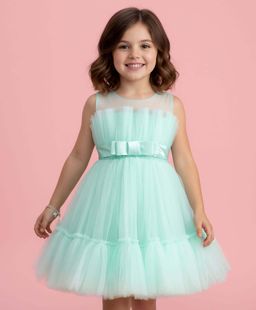 Mark & Mia - Knee Length Dress With Bow And Frill Detailing - Green