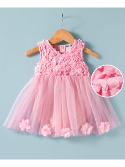 Mark & Mia - Onesies Mini Dress With Floral Applique - Pink