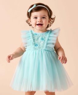 Mark & Mia - Onesie Dress With Embroidered And Sequin Detailing