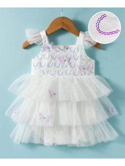 Mark & Mia - White Onesie Dress With Butterfly Applique