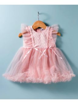 Mark & Mia - Onesie Dress With Embroidered And Frill Detailing - Pink