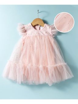 Mark & Mia - Onesie Dress With Shimmer And Sequin Detailing - Pink