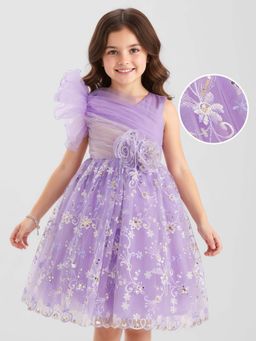 Mark & Mia - Knee Length Dress With Embroidered And Sequin Detailing - Lavender