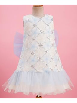 Mark & Mia - Knee Length Dress With Bow At The Back - Sky Blue