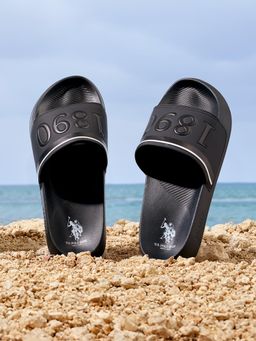 U.S. POLO ASSN. - Mens Black Raffer 7.0 Sliders