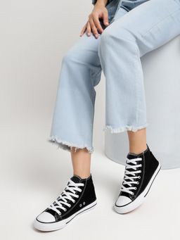 Truffle Collection - Black Solid Sneakers