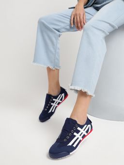 Truffle Collection - Navy Blue Solid Sneakers