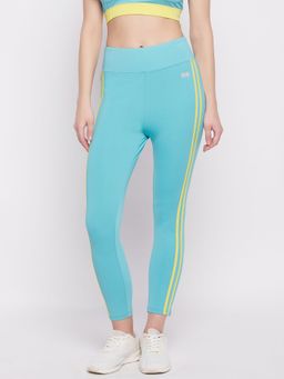 Clovia - Snug Fit High-Rise Active Tights In Sky Blue