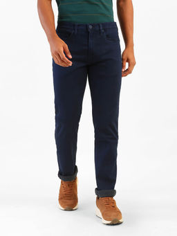 Levi's - Men Navy Blue 513 Slim Straight Jeans