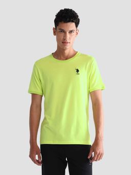U.S. POLO ASSN. - Men Green Solid Comfort Fit Oee10 Lounge T-Shirt