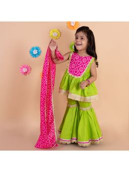 Tiny Pants - Parrot Green Sharara (Set of 2)