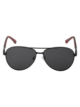 Carlton London - Black Toned Black Polarised and UV Protected Lens Mens Aviator Sunglasses CLSM027