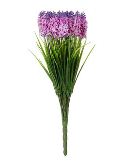 Fourwalls - Artificial Synthetic Lavender Flower Bunch (24 Flowers, 42 cm Tall, Set of 2, Purple)