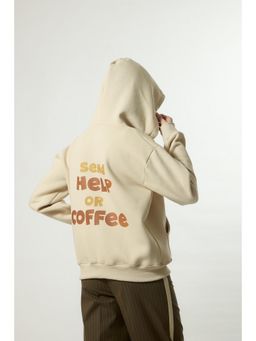 Alaya by Stage3 - Beige Coffee Premium Oversized Hoodie