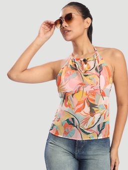 Bene Kleed - Multi-Color Women Halter Neck Tie Up Adjustable Crop Top