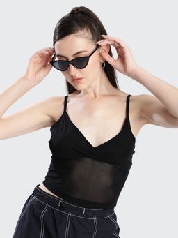 Bene Kleed - Black Women Bust Overlap Crop Top