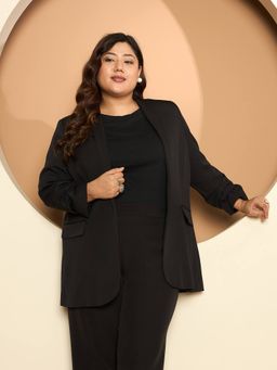 Latigo Bay - Women Black Polyester Open Front Blazer