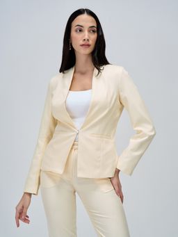 Latigo Bay - Women Cream Polyester Single-Breasted Blazer