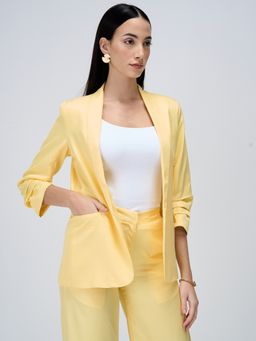 Latigo Bay - Women Yellow Polyester Open Front Blazer