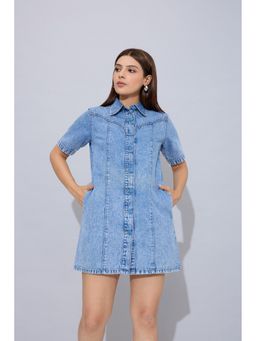 STORMY JEANS - Blue Skyline Shortie Mini Dress