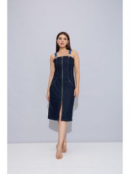 STORMY JEANS - Navy Blue Midnight Muse Midi Dress