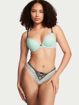 Victoria's Secret - Dream Angels Heritage Ribbon Slot Cheekini Panty - Blue