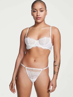 Victoria's Secret - Dream Angels Mesh and Lace V-String Panty - White