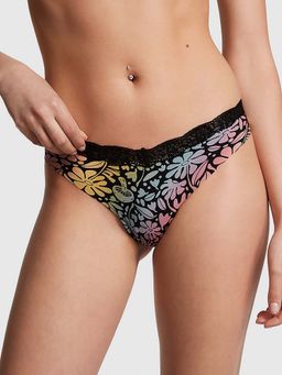 Victoria's Secret - PINK No-Show Lace-Trim Thong Panty - Multi-Color