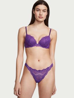 Victoria's Secret - Dream Angels Lace Thong Panty - Purple