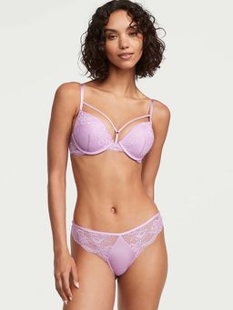 Victoria's Secret - Very Sexy Lace-Trim Thong Panty - Purple (M)