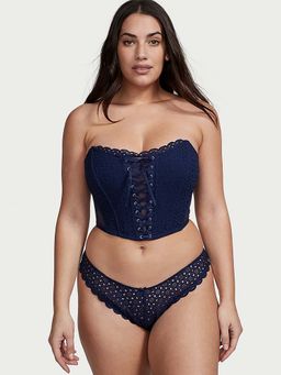 Victoria's Secret - Dream Angels Eyelet Lace Brazilian Panty - Navy Blue