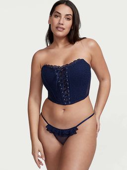 Victoria's Secret - Dream Angels Eyelet Lace String Bikini Panty - Navy Blue