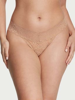 Victoria's Secret - The Lacie Posey Lace Thong Panty - Beige
