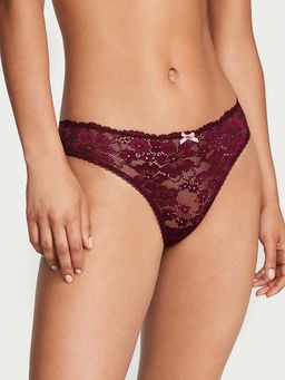 Victoria's Secret - Body by Victoria Lace-Front Thong Panty - Wine