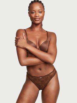 Victoria's Secret - Body by Victoria Lace-Front Thong Panty - Brown