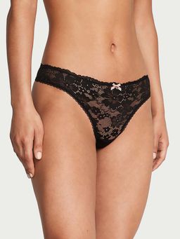 Victoria's Secret - Body by Victoria Lace-Front Thong Panty - Black