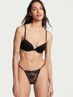 Victoria's Secret - Love Cloud Lace Adjustable String Bikini Panty - Black