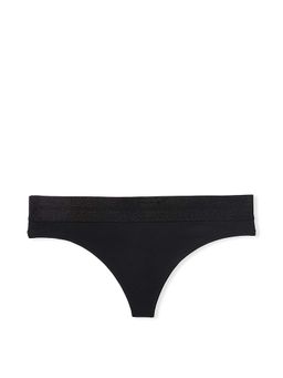 Victoria's Secret - PINK Logo Thong Panty - Black
