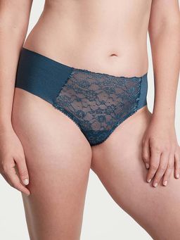 Victoria's Secret - No-Show Shimmer Lace-Inset No-Show Cheeky Panty - Blue (XS)