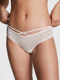 Victoria's Secret - PINK DOT MESH CHEEKSTER PANTY - White